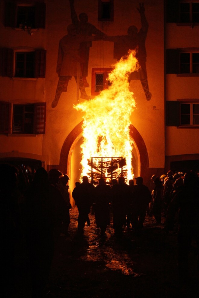 Fire wagon at city gate in liestal