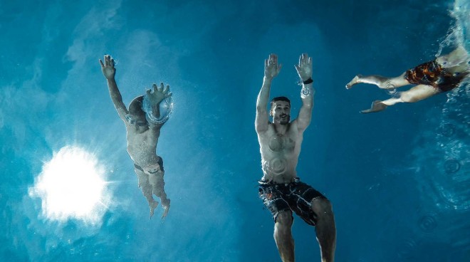 Family swimming